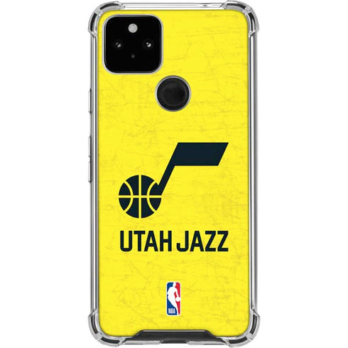 NBA Utah Jazz Yellow Texture Google Pixel 4a 5G Clear Case