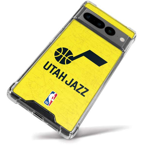 NBA Utah Jazz Yellow Texture Google Pixel 7 Pro Clear Case