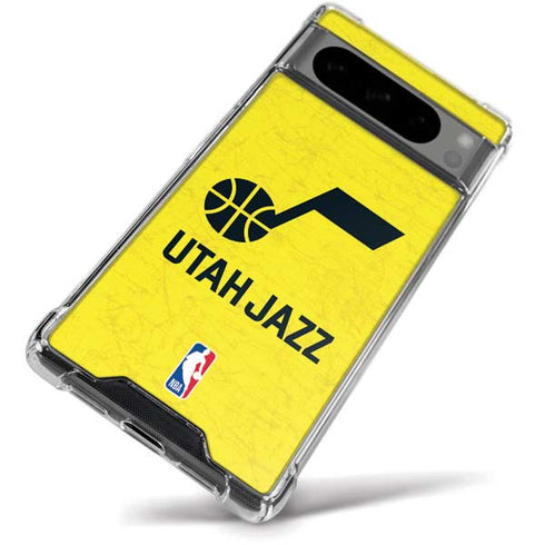 NBA Utah Jazz Yellow Texture Google Pixel 8 Pro Clear Case
