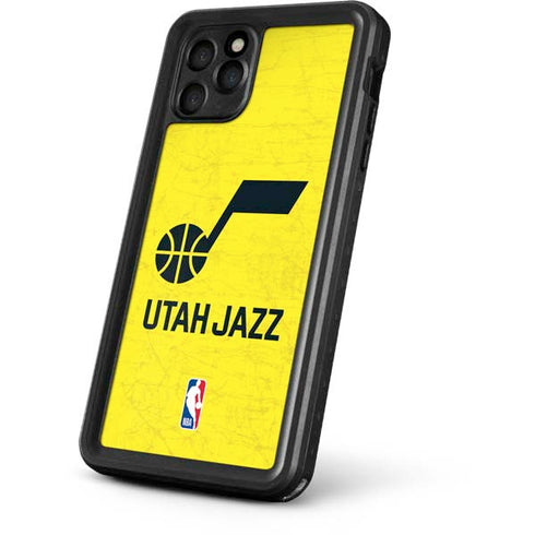 NBA Utah Jazz Yellow Texture iPhone 11 Pro Waterproof Case