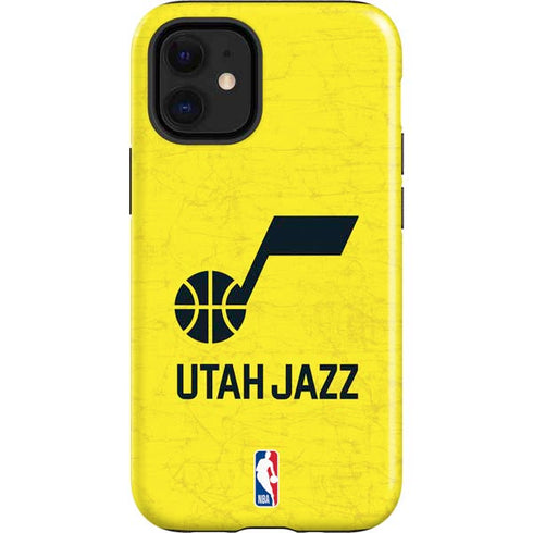 NBA Utah Jazz Yellow Texture iPhone 12 Mini Impact Case