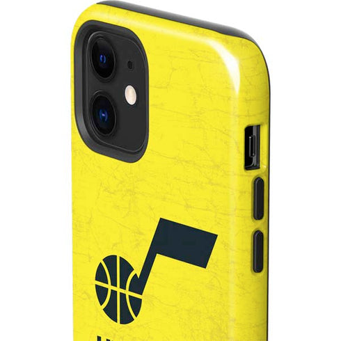 NBA Utah Jazz Yellow Texture iPhone 12 Mini Impact Case