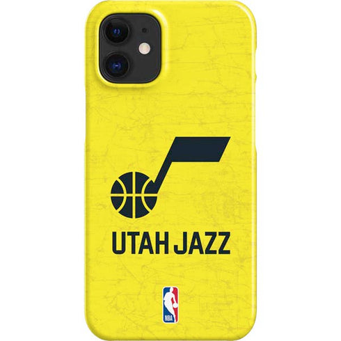 NBA Utah Jazz Yellow Texture iPhone 12 Mini Lite Case