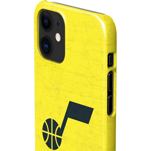 NBA Utah Jazz Yellow Texture iPhone 12 Mini Lite Case
