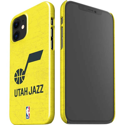 NBA Utah Jazz Yellow Texture iPhone 12 Mini Lite Case