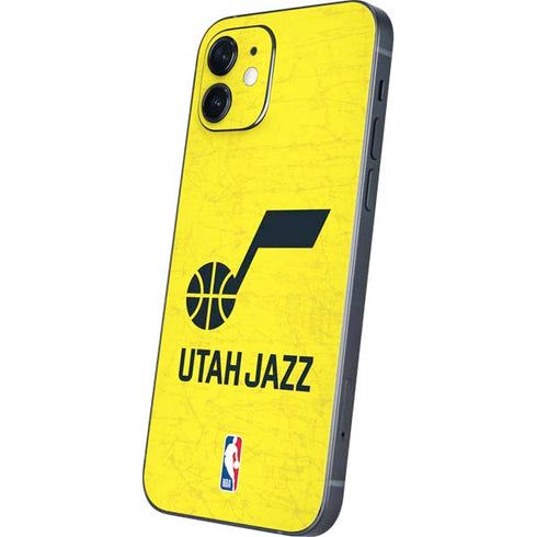 NBA Utah Jazz Yellow Texture iPhone 12 Mini Skin