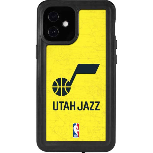 NBA Utah Jazz Yellow Texture iPhone 12 Mini Waterproof Case