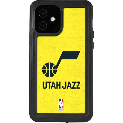 NBA Utah Jazz Yellow Texture iPhone 12 Waterproof Case