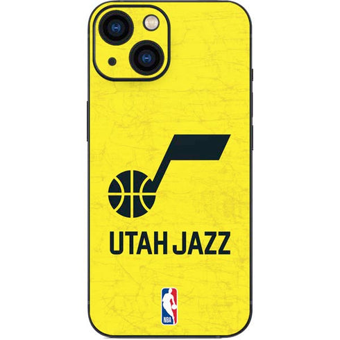 NBA Utah Jazz Yellow Texture iPhone 13 Mini Skin