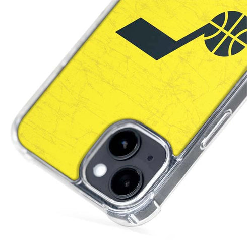 NBA Utah Jazz Yellow Texture iPhone 14 Plus MagSafe Case