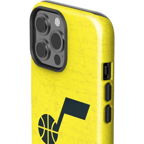 NBA Utah Jazz Yellow Texture iPhone 14 Pro Max Impact Case