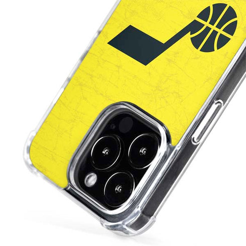 NBA Utah Jazz Yellow Texture iPhone 14 Pro Max MagSafe Case
