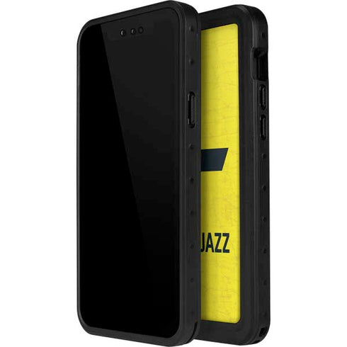 NBA Utah Jazz Yellow Texture iPhone 14 Pro Max Waterproof Case