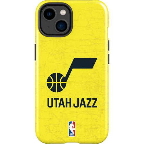 NBA Utah Jazz Yellow Texture iPhone 15 Impact Case
