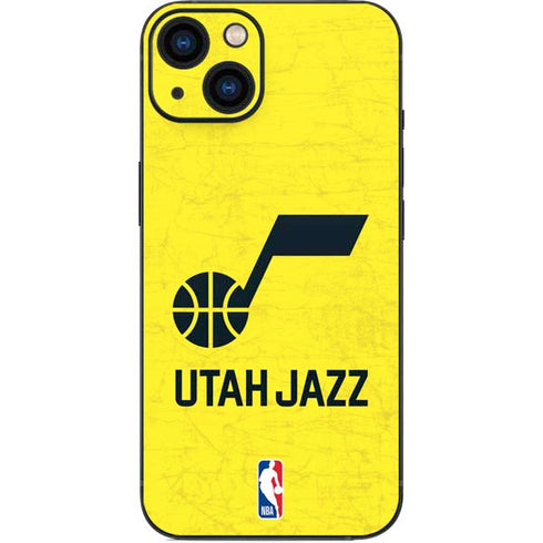 NBA Utah Jazz Yellow Texture iPhone 15 Plus Skin