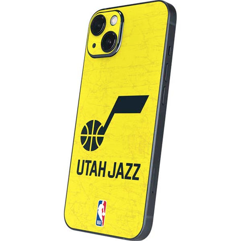 NBA Utah Jazz Yellow Texture iPhone 15 Plus Skin