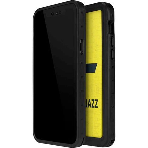 NBA Utah Jazz Yellow Texture iPhone 15 Plus Waterproof Case