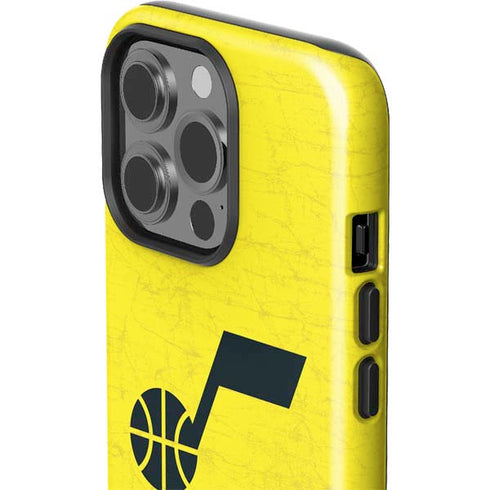 NBA Utah Jazz Yellow Texture iPhone 15 Pro Impact Case