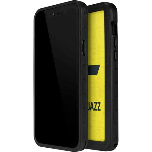 NBA Utah Jazz Yellow Texture iPhone 15 Waterproof Case