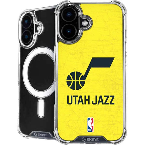 NBA Utah Jazz Yellow Texture iPhone 16 Plus MagSafe Case