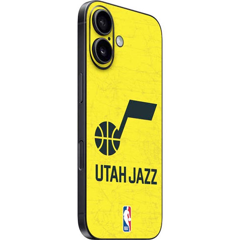 NBA Utah Jazz Yellow Texture iPhone 16 Plus Skin