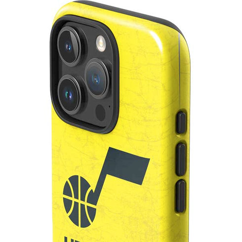 NBA Utah Jazz Yellow Texture iPhone 16 Pro Max Impact Case