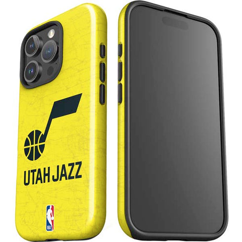 NBA Utah Jazz Yellow Texture iPhone 16 Pro Max Impact Case