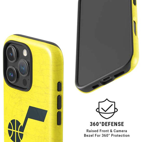NBA Utah Jazz Yellow Texture iPhone 16 Pro Max Magsafe Impact Case
