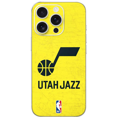 NBA Utah Jazz Yellow Texture iPhone 16 Pro Skin