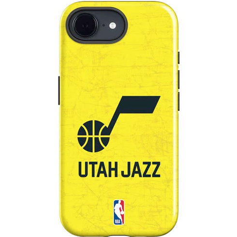 NBA Utah Jazz Yellow Texture iPhone 16e Impact Case