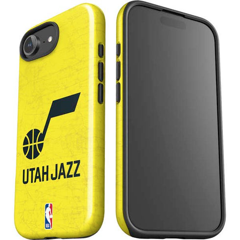 NBA Utah Jazz Yellow Texture iPhone 16e Impact Case