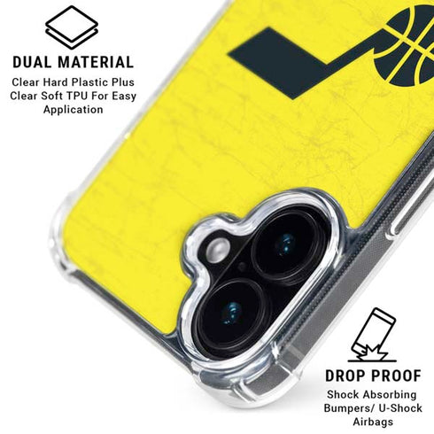 NBA Utah Jazz Yellow Texture iPhone 17 Clear Case
