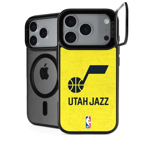 NBA Utah Jazz Yellow Texture iPhone 18 Pro Kickstand Case