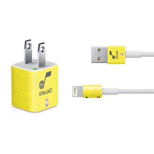 NBA Utah Jazz Yellow Texture iPhone Charger (5W USB) Skin