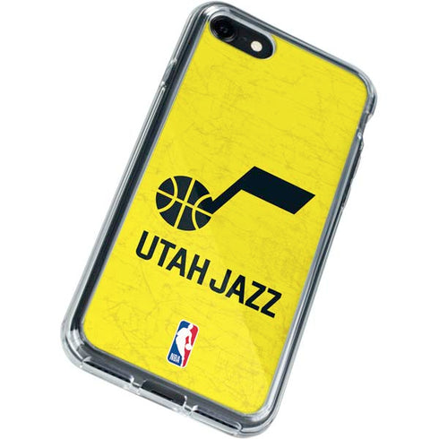 NBA Utah Jazz Yellow Texture iPhone SE (2nd & 3rd Gen) Clear Case