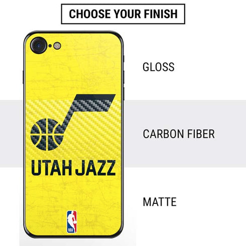NBA Utah Jazz Yellow Texture iPhone SE (2nd & 3rd Gen) Skin