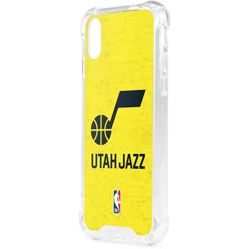 NBA Utah Jazz Yellow Texture iPhone XS Clear Case