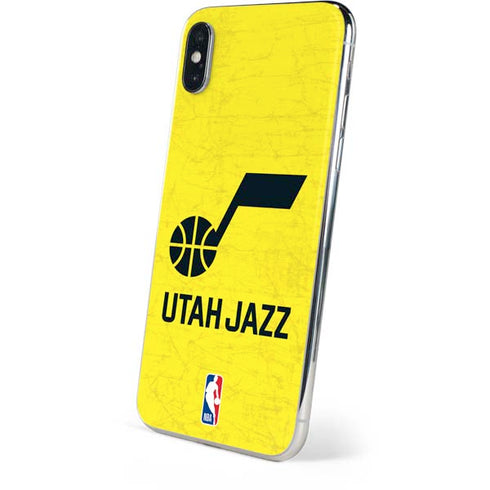 NBA Utah Jazz Yellow Texture iPhone XS Skin