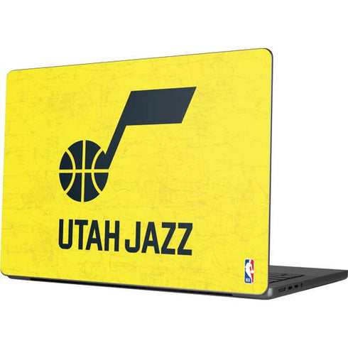 NBA Utah Jazz Yellow Texture MacBook Pro 14in (2021-24) Skin