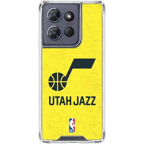 NBA Utah Jazz Yellow Texture Moto G 5G (2025) Clear Case