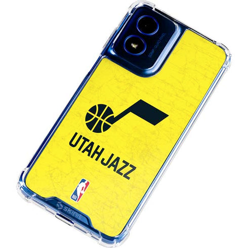 NBA Utah Jazz Yellow Texture Moto G 5G (2024) Clear Case
