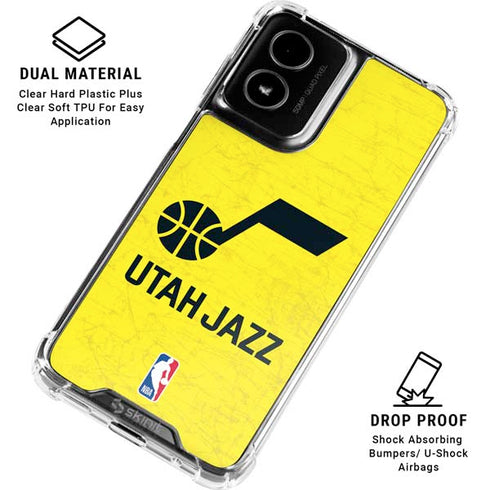 NBA Utah Jazz Yellow Texture Moto G Power 5G (2024) Clear Case