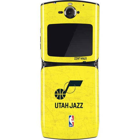 NBA Utah Jazz Yellow Texture Motorola RAZR Skin