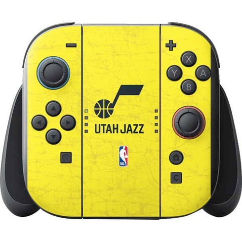 NBA Utah Jazz Yellow Texture Nintendo Switch 2 (2025) with Joy-Con Skin