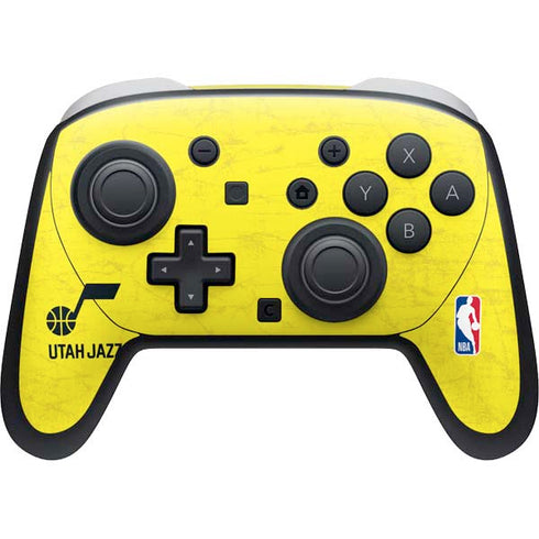 NBA Utah Jazz Yellow Texture Nintendo Switch 2 (2025) Pro Controller Skin