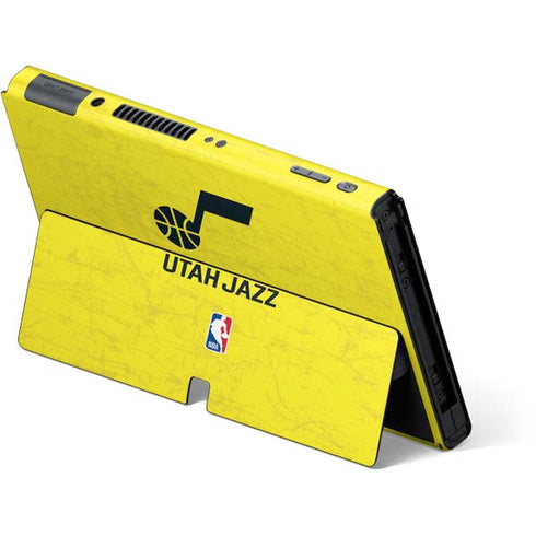 NBA Utah Jazz Yellow Texture Nintendo Switch OLED (2021) Skin