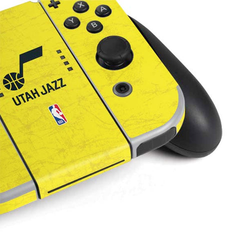 NBA Utah Jazz Yellow Texture Nintendo Switch OLED (2021) Skin