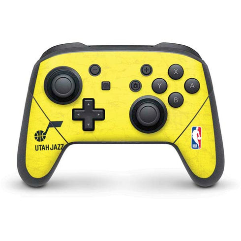 NBA Utah Jazz Yellow Texture Nintendo Switch Pro Controller Skin