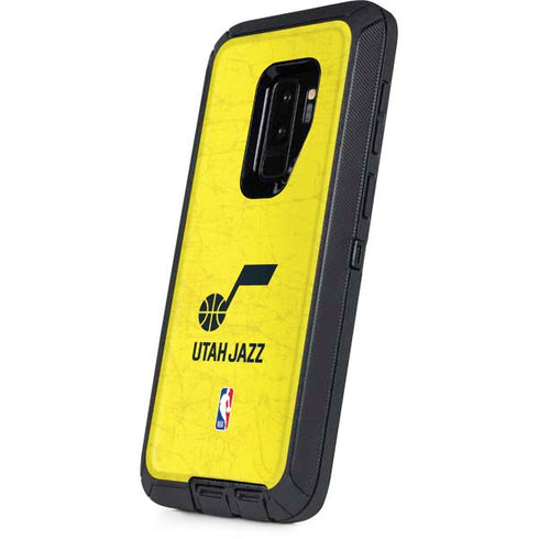 NBA Utah Jazz Yellow Texture Otterbox Defender Galaxy Skin