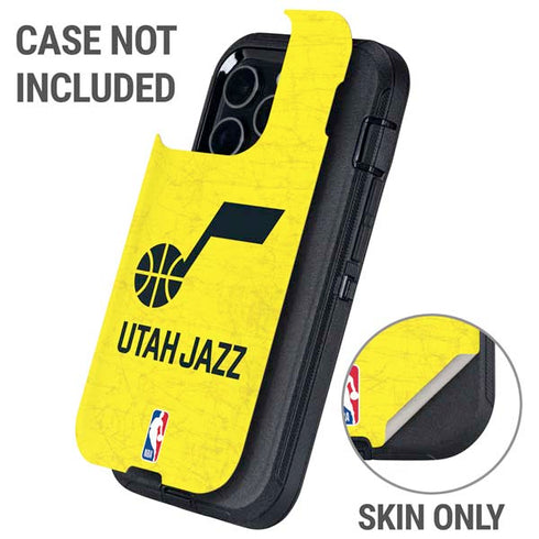 NBA Utah Jazz Yellow Texture Otterbox Defender iPhone Skin